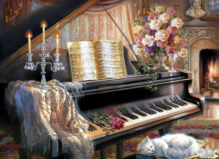 романтический вечер и фортепиано